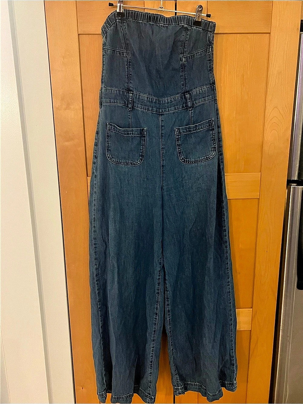 Pilcro Denim Wide Leg Jumpsuit in Blue - Picture 3 of 5